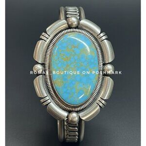 Wydell Billie 925 sterling silver turquoise cuff bracelet